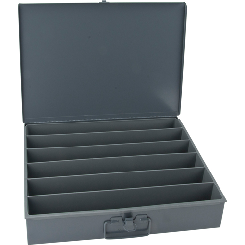 Boîtes en acier &agrave; compartiments &agrave; fond courb&eacute;, 18,34" la x 12,16" p x 3,16" h, 6 horizontaux compartiments Sécurité Médic