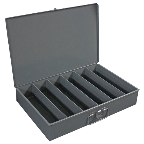 Compartment Steel Scoop Boxes , 18.34" W x 12.16" D x 3.16" H, 6 Vertical Compartments Sécurité Médic