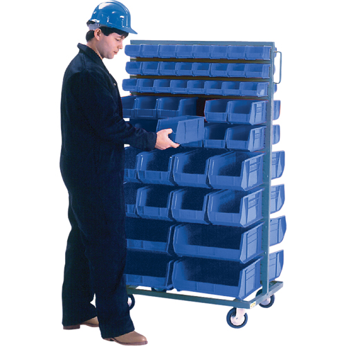 Support mobile deux c&ocirc;t&eacute;s pour bacs, &agrave; deux c&ocirc;t&eacute;s, 96 bacs, 36" la x 24" p x 63" h Sécurité Médic