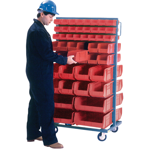 Support mobile deux c&ocirc;t&eacute;s pour bacs, &agrave; deux c&ocirc;t&eacute;s, 96 bacs, 36" la x 24" p x 63" h Sécurité Médic
