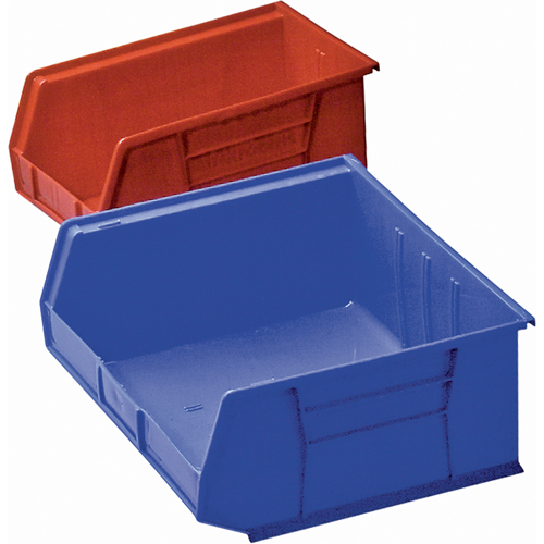 Bac en plastique, 8-1/4" la, 9" h x 18" p, Bleu Sécurité Médic