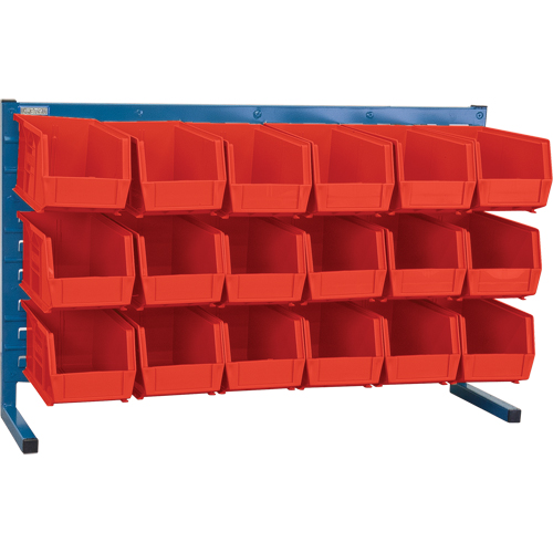 Louvered Rack with Bins, 18 Bins, 36" W x 8-1/4" D x 22" H Sécurité Médic