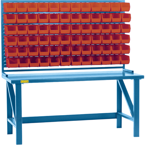 Louvered Rack with Bins, 72 Bins, 72" W x 15" D x 40" H Sécurité Médic