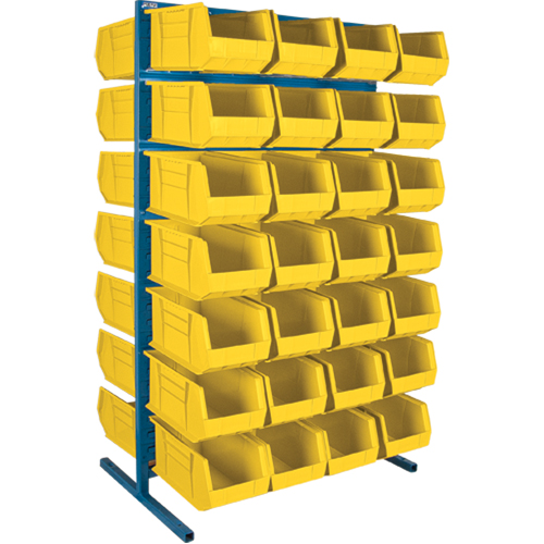 Support stationnaire deux c&ocirc;t&eacute;s pour bacs, 36" la x 24" p x 61" h, 56 bacs Sécurité Médic