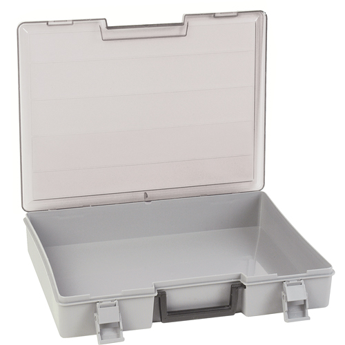 Boîte &agrave; compartiments, Plastique, 15-1/2" la x 11-3/4" p, 2-1/2" h, Gris Sécurité Médic