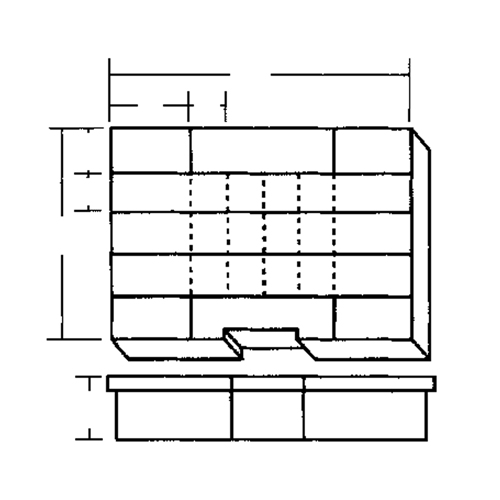 Boîte &agrave; compartiments, Plastique, 24 compartiments, 15-1/2" la x 11-3/4" p, 2-1/2" h, Gris Sécurité Médic