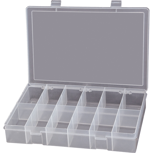 Compact Polypropylene Compartment Cases, 13-1/8" W x 9" D x 2-5/16" H, 12 Compartments Sécurité Médic