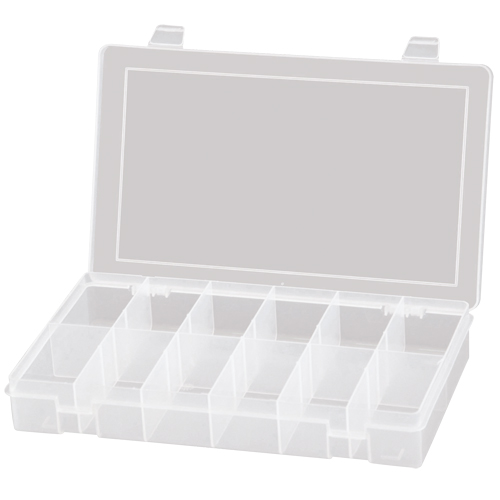 Compact Polypropylene Compartment Cases, 11" W x 6-3/4" D x 1-3/4" H, 12 Compartments Sécurité Médic