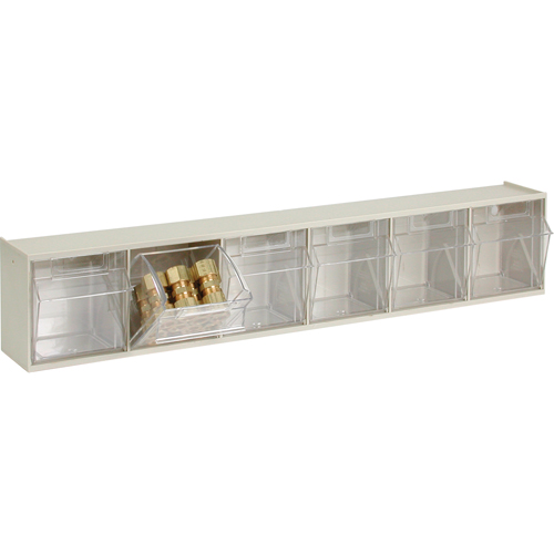 Tip-Out Bins Modular Storage System, 23-5/8" W x 3-5/8" D x 4-1/2" H, 6 Drawers Sécurité Médic