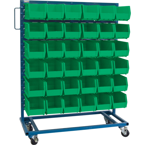 Single-Sided Mobile Bin Rack, Single-sided, 36 bins, 36" W x 16" D x 46-1/2" H Sécurité Médic