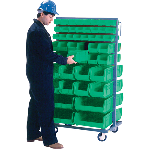Support mobile deux c&ocirc;t&eacute;s pour bacs, &agrave; deux c&ocirc;t&eacute;s, 96 bacs, 36" la x 24" p x 63" h Sécurité Médic