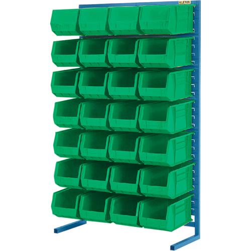 Support stationnaire pour bacs &agrave; un c&ocirc;t&eacute;, 36" la x 12" p x 61" h, 28 bacs Sécurité Médic