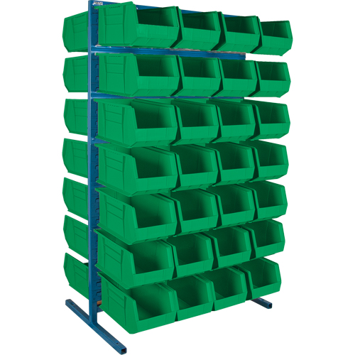 Support stationnaire deux c&ocirc;t&eacute;s pour bacs, 61" la x 56" p x 24" h, 56 bacs Sécurité Médic