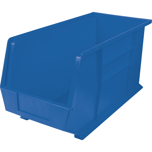 Bacs ultra empilable & suspendable, 8-1/4" la, 9" h x 18" p, Bleu Sécurité Médic