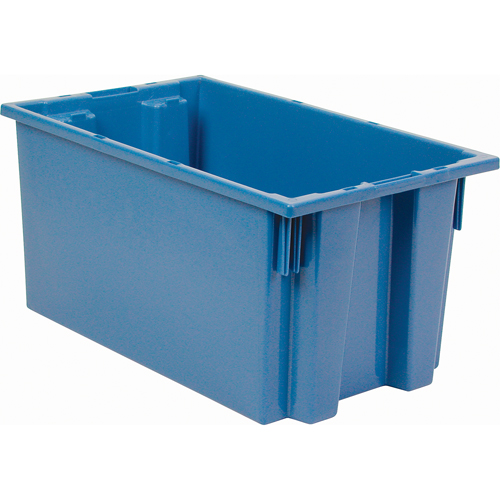 Stack & Nest Totes, 9" x 18" x 11", Blue Sécurité Médic