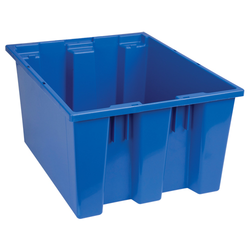 Stack & Nest Totes, 10" x 19.5" x 15.5", Blue Sécurité Médic