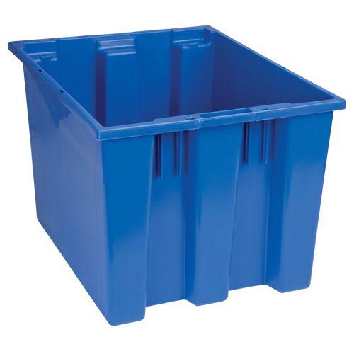 Stack & Nest Totes, 13" x 19.5" x 15.5", Blue Sécurité Médic