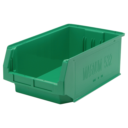 Contenants g&eacute;ants empilables, 12,375" la x 19,75" p x 7,875" h, Vert Sécurité Médic