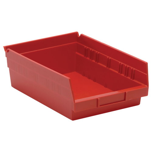 Shelf Bins, 8-3/8" W x 4" H x 11-5/8" D, Red, 30 lbs. Capacity Sécurité Médic