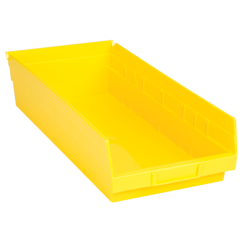 Bacs de rangement pour tablettes, 8-3/8" la x 4" H x 17-7/8" p, Jaune, Capacit&eacute; 40 lb Sécurité Médic