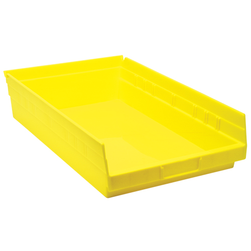 Shelf Bins, 11-1/8" W x 4" H x 17-7/8" D, Yellow, 40 lbs. Capacity Sécurité Médic