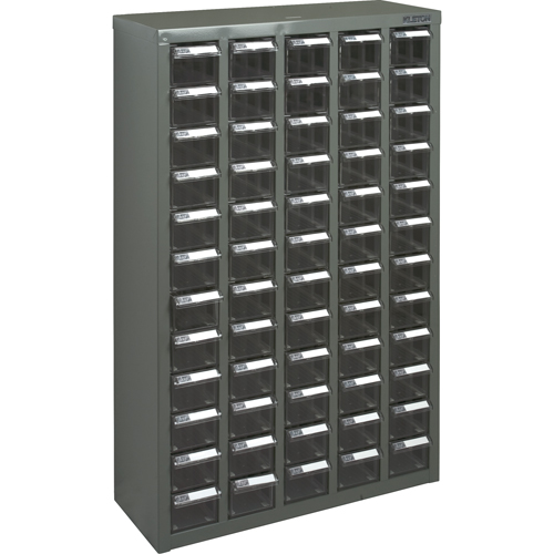 Casiers pour pi&egrave;ces KPC-500, Acier galvanis&eacute;, 60 tiroirs, 22-3/5" x 8-7/10" x 36-9/10", Gris Sécurité Médic