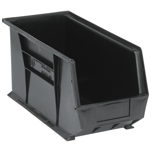 Bacs ultra empilable & suspendable, 8-1/4" la, 9" h x 18" p, Noir Sécurité Médic