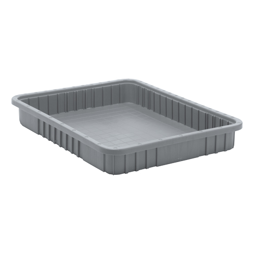 Contenants Divider Box, Plastique, 22,5" la x 17,5" p x 3" h, Gris Sécurité Médic