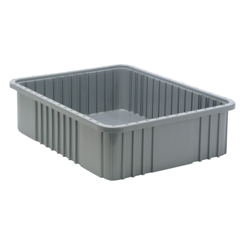 Contenants Divider Box, Plastique, 22,5" la x 17,5" p x 6" h, Gris Sécurité Médic