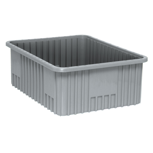 Contenants Divider Box, Plastique, 22,5" la x 17,5" p x 8" h, Gris Sécurité Médic