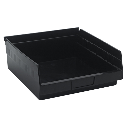 Economy Shelf Bin, 11-1/8" W x 4" H x 11-5/8" D, Black Sécurité Médic