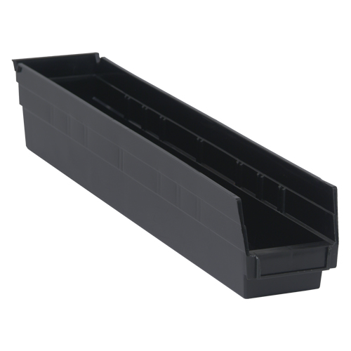 Bac pour &eacute;tag&egrave;re &eacute;conomique, 4-1/8" la, 4" h x 23-5/8" p, Noir Sécurité Médic