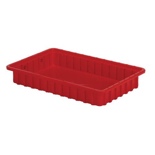 Divider Box&reg; Containers, Polyethylene, 16.5" W x 10.9" D x 2.5" H, Red Sécurité Médic