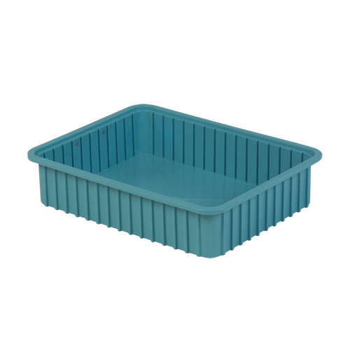 Divider Box&reg; Containers, Polyethylene, 22.4" W x 17.4" D x 5" H, Light Blue Sécurité Médic