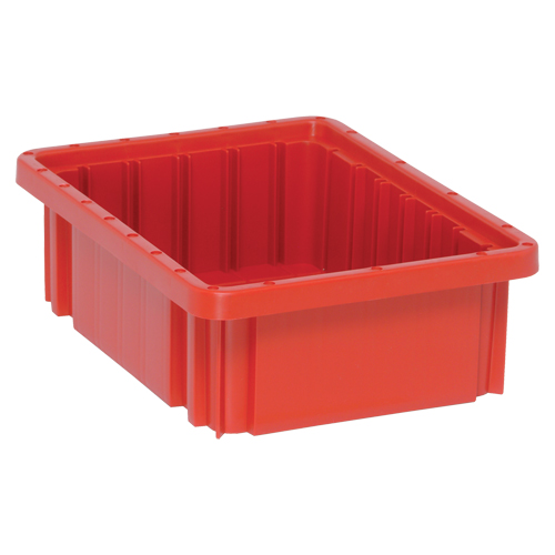 Divider Box&reg; Containers, Plastic, 10.9" W x 8.3" D x 3.5" H, Red Sécurité Médic