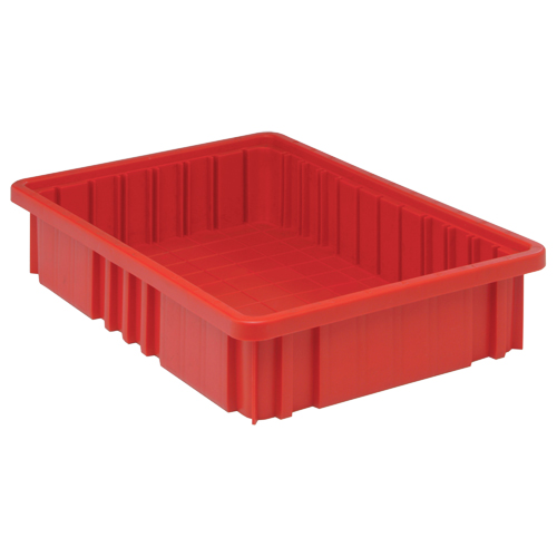 Contenants Divider Box, Plastique, 16,5" la x 10,9" p x 3,5" h, Rouge Sécurité Médic