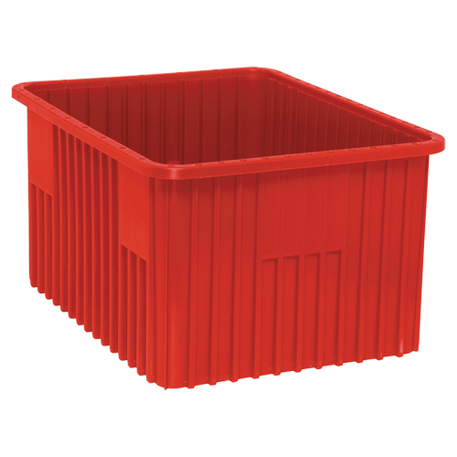 Contenants Divider Box, Plastique, 22,5" la x 17,5" p x 12" h, Rouge Sécurité Médic