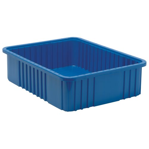 Contenants Divider Box, Plastique, 22,5" la x 17,5" p x 6" h, Bleu Sécurité Médic