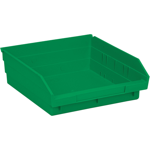 Shelf Bins, 11-1/8" W x 4" H x 11-5/8" D, Green, 30 lbs. Capacity Sécurité Médic