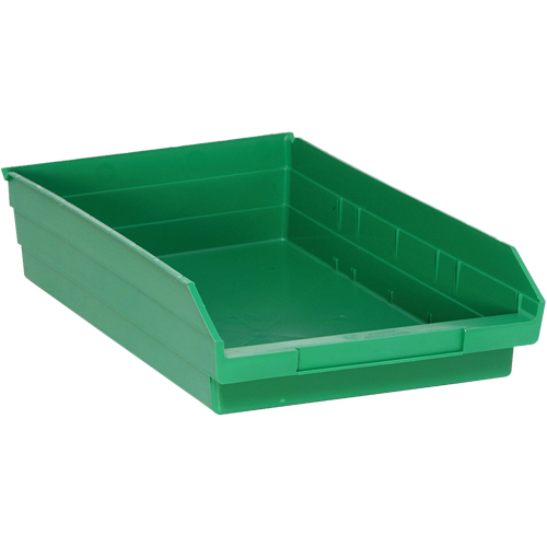 Shelf Bins, 11-1/8" W x 4" H x 17-7/8" D, Green, 40 lbs. Capacity Sécurité Médic