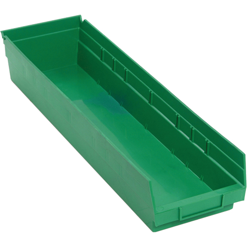 Shelf Bins, 6-5/8" W x 4" H x 23-5/8" D, Green, 50 lbs. Capacity Sécurité Médic
