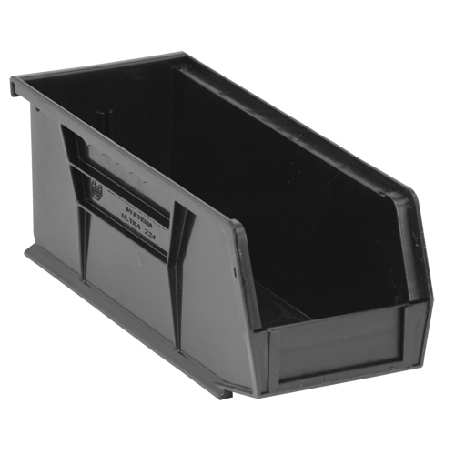 Contenant recycl&eacute; &eacute;cologique, 4,125"/3-3/16" la, 3-3/4" h x 10-7/8"/10,875" p, Noir Sécurité Médic