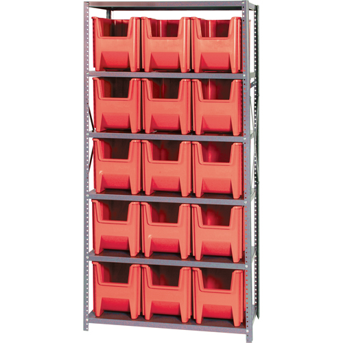 Shelving Unit, Steel, Boltless, 800 lbs. Capacity, 36" W x 75" H x 18" D Sécurité Médic