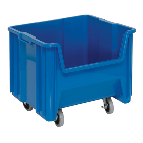 Bac g&eacute;ant mobile empilable, 12-1/2" ha x 16-1/2" la x 17-1/2" p, Capacit&eacute; de 250 lb, Bleu Sécurité Médic