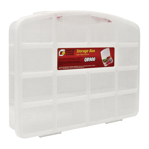 Clear Compartment Storage Box, 13" W x 10-1/4" D x 2-3/8" H, 10 Compartments Sécurité Médic