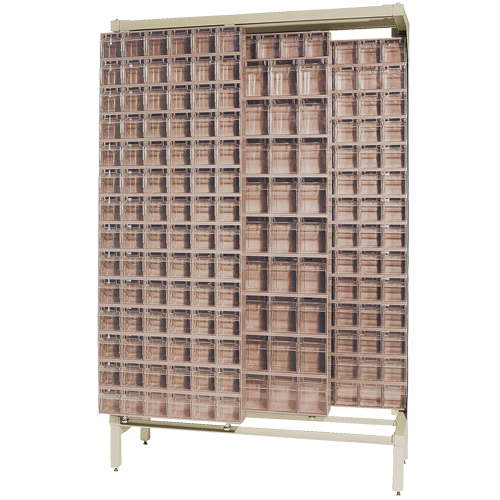 Free-Standing Tip-Out Bins Slider System, 48" W x 18" D x 77" H, 303 Drawers Sécurité Médic