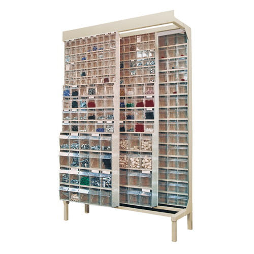 Syst&egrave;me de stockage &agrave; glissi&egrave;re &agrave; bacs basculants autonome, 48" la x 18" p x 77" h, 720 tiroirs Sécurité Médic