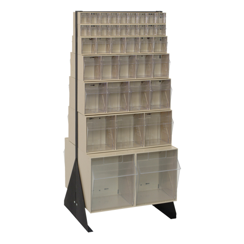Tip-Out Bins Stand, 23-5/8" W x 16" D x 52" H, 76 Drawers Sécurité Médic
