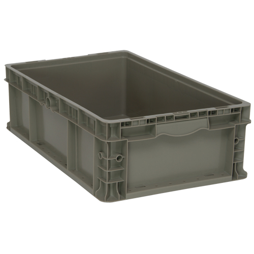 Contenant pliable et empilable, 15" la x 24" p x 7,5" h, Gris Sécurité Médic