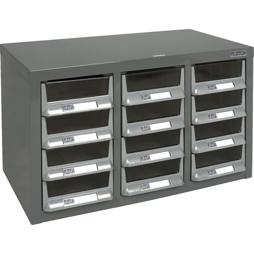 Casiers pour pi&egrave;ces KPC-100 , Acier galvanis&eacute;, 12 tiroirs, 23" x 11-2/5" x 13-4/5", Gris Sécurité Médic